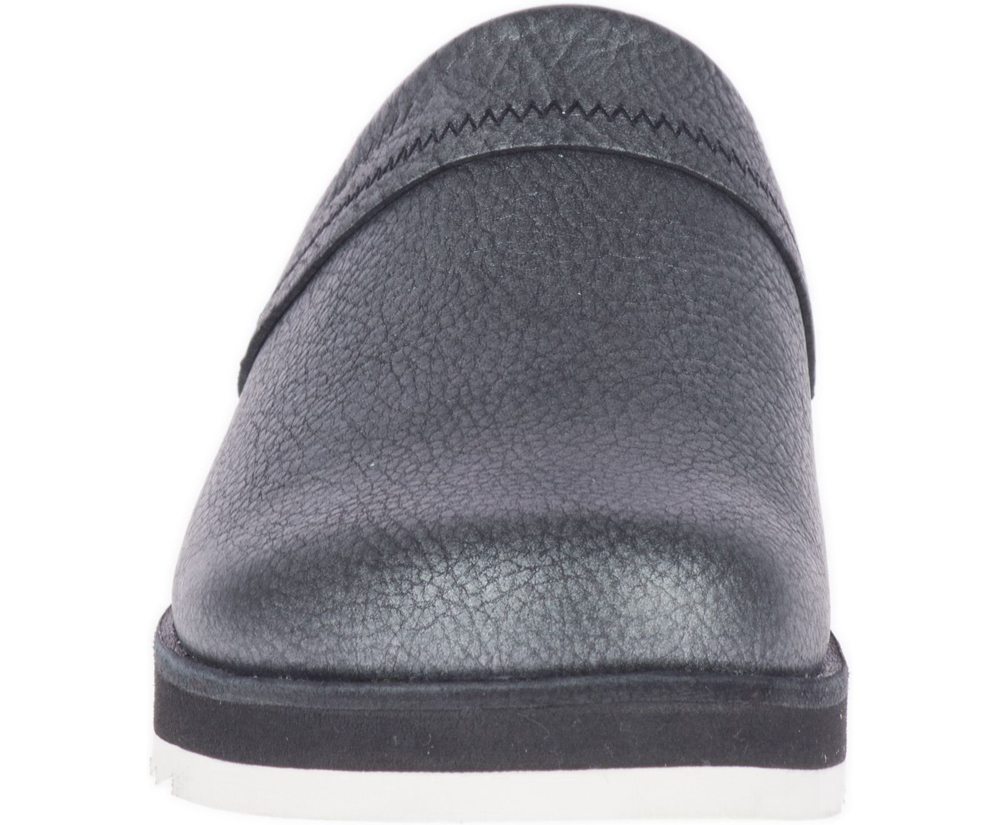 Merrell Slip Ons Damskie Czarne - Juno Clog Skórzane - 820356-AUN